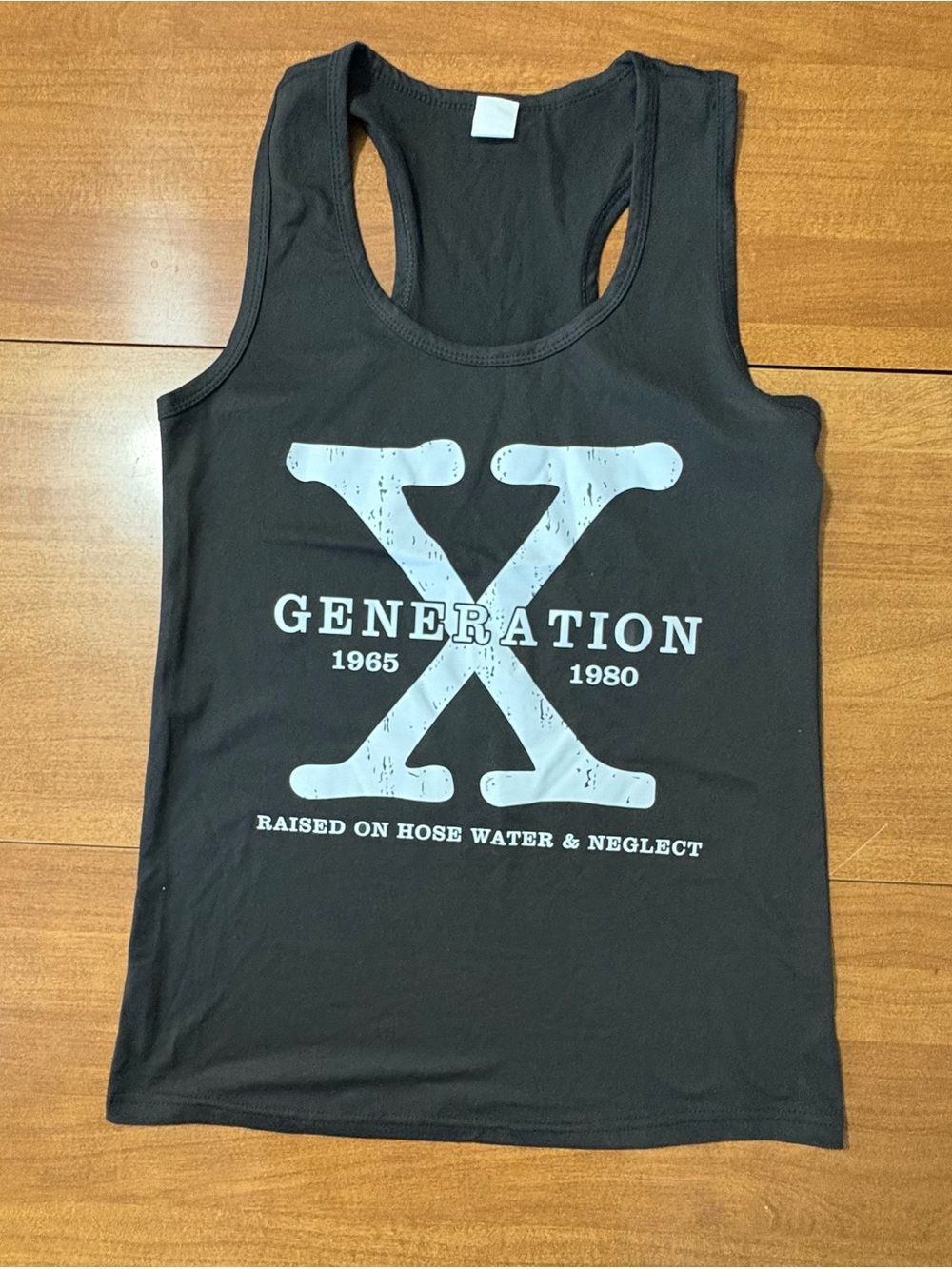 Generation X Black Graphic Racerback Tank Top